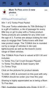 Mum to five – Win 1 of 2 Tonka Prize Packs (prize valued at $51)