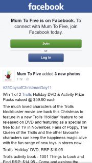 Mum to Five – Win 1 of 2 Trolls Holiday DVD & Activity Prize Packs Valued @ $59.90 Each (prize valued at $59.9)