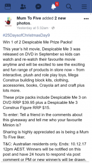 Mum to Five – Win One of Two Despicable Me 3 Packs