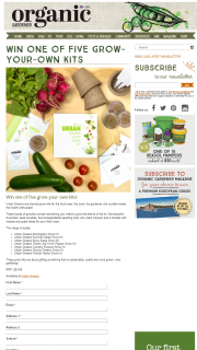 Organic Gardener – Win One of Five Grow-Your-Own Kits (prize valued at $24.95)