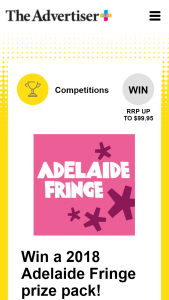 Plusrewards – Win a 2018 Adelaide Fringe Prize Pack (prize valued at $99.95)
