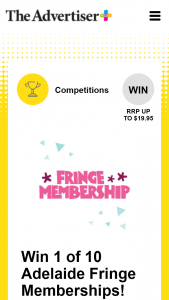 Plusrewards – Win 1 of 10 Adelaide Fringe Memberships (prize valued at $199.95)