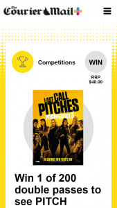 Plusrewards – Win 1 of 200 Double Passes to See Pitch Perfect 3