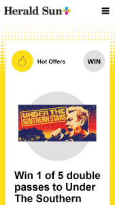 Plusrewards – Win 1 of 5 Double Passes to Under The Southern Stars (prize valued at $13,770)