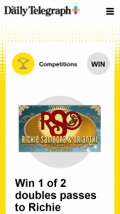 Plusrewards – Win 1 of 2 Doubles Passes to Richie Sambora and Orianthi (prize valued at $7,024)