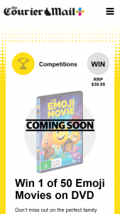 Plusrewards – Win 1 of 50 Emoji Movies on DVD (prize valued at $1,997.5)