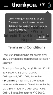 Thankyou products – Win an Intrepid Travel Trip for 2 to Nepal (prize valued at $6,000)