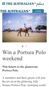 The Australian Plus – Win Tickets to The Glamorous Portsea Polo (prize valued at $3,102)
