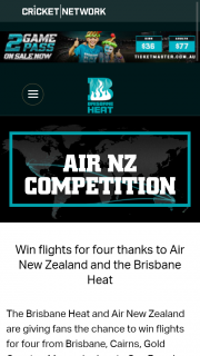 The Brisbane Heat and Air New Zealand – Win Flights for Four From Brisbane