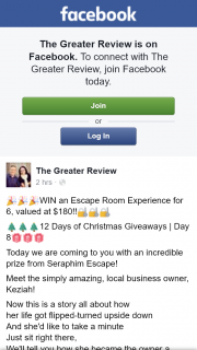 The Greater Review – Win an Escape Room Experience for 6 Valued at $180 (prize valued at $180)
