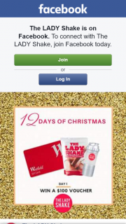 The Lady Shake 12 Days of Christmas giveaways – Win a $100 Westfield Voucher