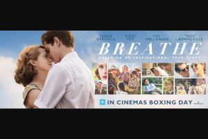 Visa Entertainment – Win 1 of 30 Double Passes to See Breathe
