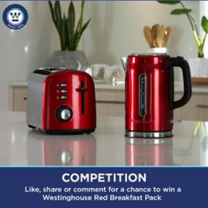Westinghouse Small Appliances – Win a Pearl Red Breakfast Pack Courtesy of Westinghouse Small Appliances (model