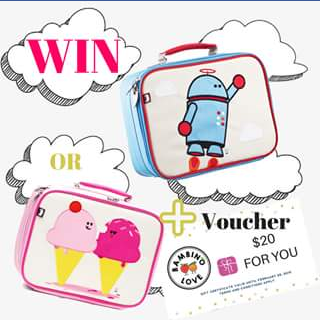 Bambino Love – Win Back to School Lunch Bag & Bento Box Pack (prize valued at $69.95)