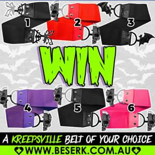 Beserk clothing – Win a Kreepsville Belt of Choice