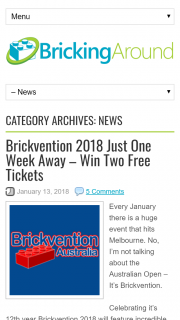 Bricking Around – Win Two Free Tickets (prize valued at $1)