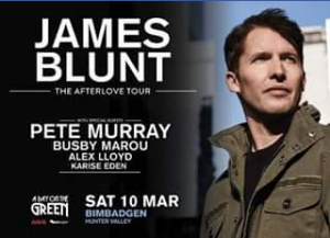 Century 21 Curtis & Blair Medowie – Win Two VIP Ticket to See James Blunt at Bimbagen Estate on Saturday 10th March Nsw Event No Travel
