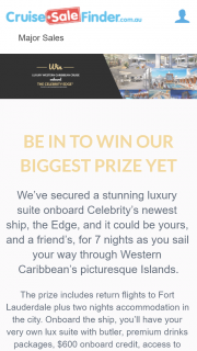 CruiseSaleFinder – Win a Luxury Western Caribbean Cruise Onboard The Celebrity Edge (prize valued at $23,000)