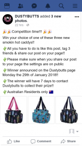 DustyButts – Win Your Choice of One of These Three New Smokin Hot Caddys