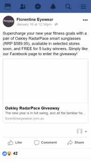 Florentine Eyewear – Win a Pair of Oakley Radarpace Smart Sunglasses (prize valued at $600)