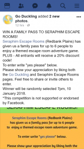 Go Duckling – Win a Family Pass to Seraphim Escape Rooms