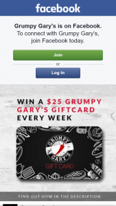 Grumpy Gary’s – Win a $25 Grumpy Gary’s Gift Card Every Week By Following These Two Super Easy Steps