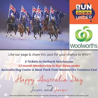 Jacqui Turpin – Win Double Pass to Aus OuTBack 12mth Membership to Run Downunder & Aust Day Pack – Must Collect