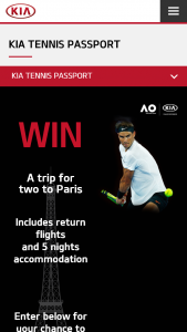 Kia – Win a Trip to Paris for The Winner and One Guest Including (prize valued at $11,650)