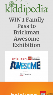 Kiddipedia – Win 1 Family Pass to Brickman Awesome Exhibition