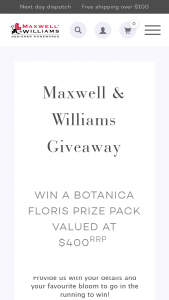 Maxwell & Willianms – Win a Botanica Floris Prize Pack Valued at $400RRP (prize valued at $400)