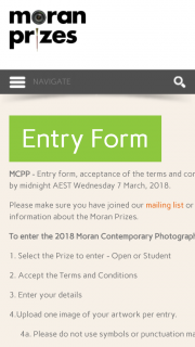 Moran Arts Foundation – Submit an image in Open Section & – Win Cash Prizes Exhibits 18yrs  (prize valued at $80,000)