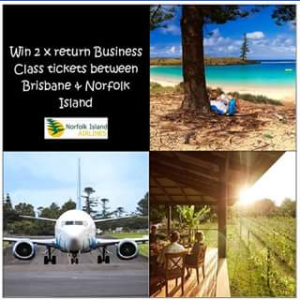 Norfolk Island Airlines – Win 2 Business Class Tickets Between Brisbane & Norfolk Island (prize valued at $2,212)