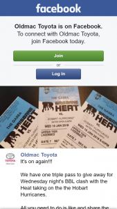 Oldmac Toyota – Win a Triple Pass to Brisbane Heat Vs Hobart Hurricanes