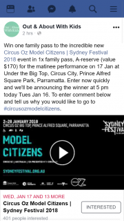 Out & About With Kids – Win One Family Pass to The Incredible New Circus Oz Model Citizens | Sydney Festival 2018 Event In 1x Family Pass