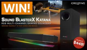 PC Case Gear – Win a Creative Sound Blasterx Katana Rgb Gaming Soundbar