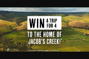 Pernod Ricard Winemakers – Jacobs Creek – Win The Ultimate Luxury Wine Experience (prize valued at $9,310)