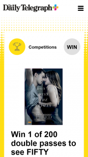 Plusrewards – Win 1 of 200 Double Passes to See Fifty Shades Freed In Cinemas February 8 (prize valued at $8,000)
