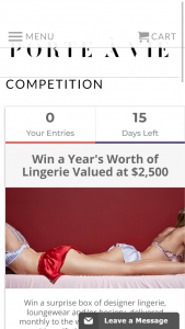 Porte – Win a Surprise Box of Designer Lingerie (prize valued at $2,500)