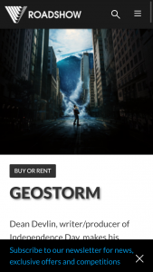 Roadshow – Win 1 of 10 Geostorm Packs