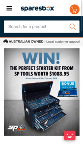 Sparesbox – Win The Sp Tools Custom Series Tool Kit Worth $1088.95. (prize valued at $1,089)