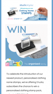 Stuck on You – Win a Personalised Clothing Stamp Pack