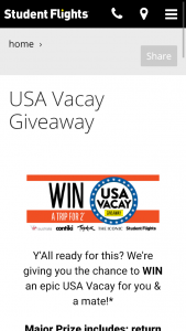 Student Flights – Win an Epic Usa Vacay for You & a Mate (prize valued at $4,600)