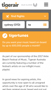 Tiger Air & tigertunes – Send audio recording of original song to – Win a Prize