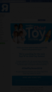 ToysRUs Become our next chief toy tester – Competition (prize valued at $2,000)