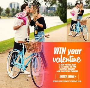Reid Cycles – Valentine’s – Win a Vintage Bella Bicycle, a Pink Bouquet & a bottle of Chandon