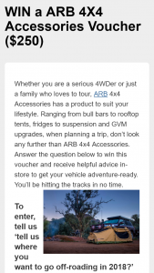 Australian Traveller – Win this Voucher and Receive Helpful Advice In-Store to Get Your Vehicle Adventure-Ready (prize valued at $250)