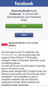 Dymocks – Win 1/5 Copies Titus O’reily’s a Thoroughly Unhelpful Guide to Australian Sport Plus Matching Glasses