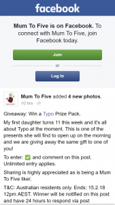 Mum to five – Win a Typo Prize Pack