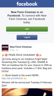 New Farm Cinemas – Win an Insidious Prize Pack