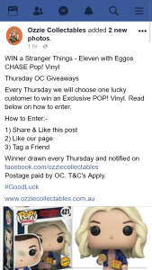 Ozzie Collectables – Win a Stranger Things